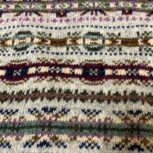 J.crew 100% Lamb Wool Print Pattern Knit Sweater Sz Medium - Picture 13 of 14